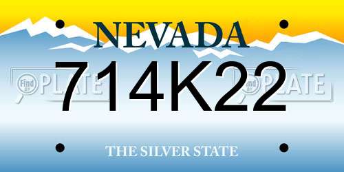 714K22 Nevada License Plate