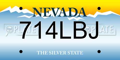 714LBJ Nevada License Plate