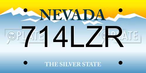 714LZR Nevada License Plate
