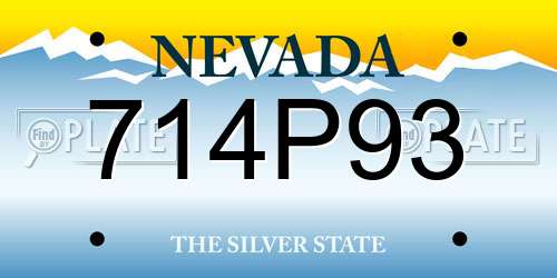 714P93 Nevada License Plate