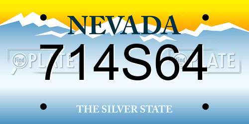 714S64 Nevada License Plate