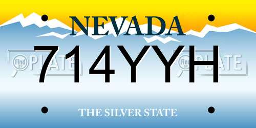 714YYH Nevada License Plate