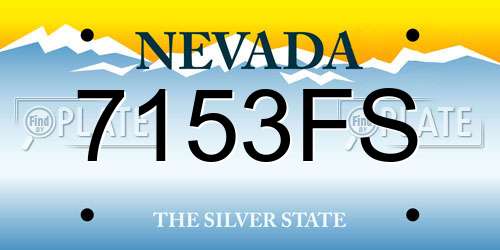7153FS Nevada License Plate