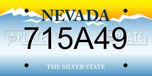 715A49 Nevada License Plate