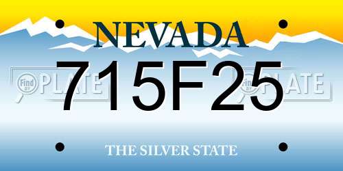 715F25 Nevada License Plate