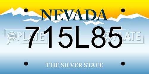 715L85 Nevada License Plate