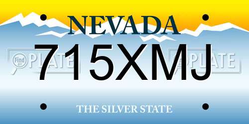 715XMJ Nevada License Plate