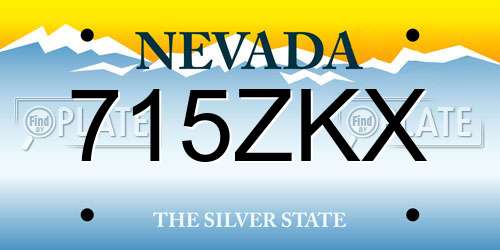 715ZKX Nevada License Plate