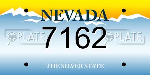 7162 Nevada License Plate