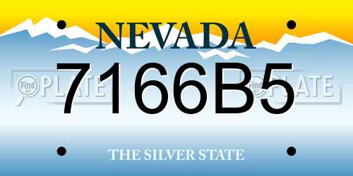 7166B5 Nevada License Plate