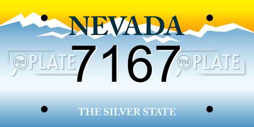 7167 Nevada License Plate