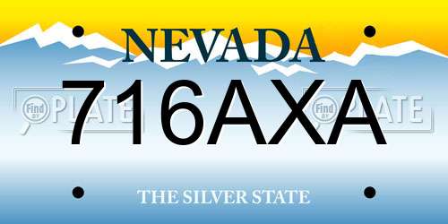 716AXA Nevada License Plate