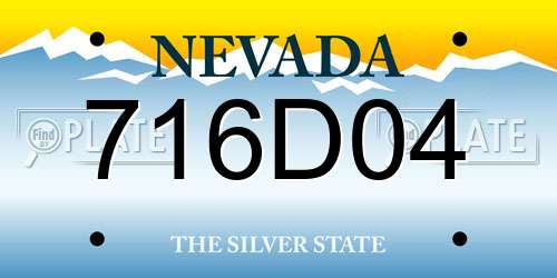 716D04 Nevada License Plate