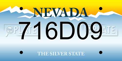 716D09 Nevada License Plate