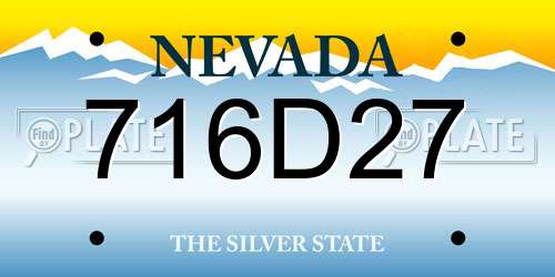 716D27 Nevada License Plate