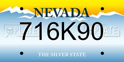 716K90 Nevada License Plate