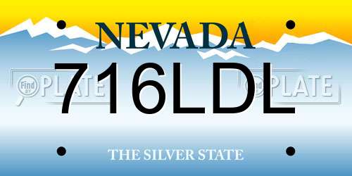716LDL Nevada License Plate
