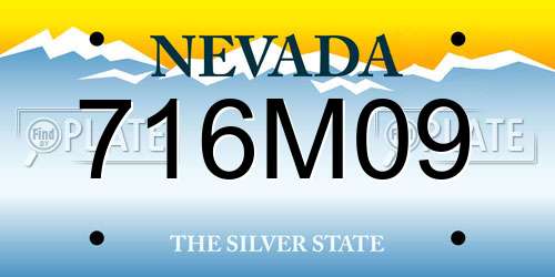 716M09 Nevada License Plate