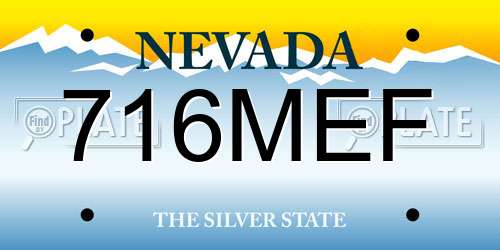 716MEF Nevada License Plate
