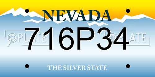 716P34 Nevada License Plate