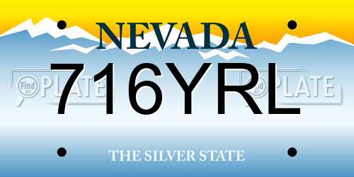 716YRL Nevada License Plate