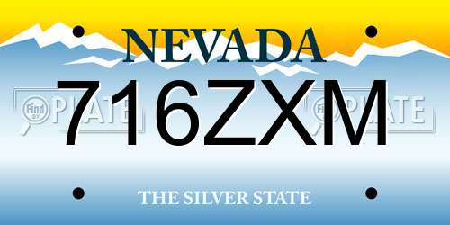 716ZXM Nevada License Plate