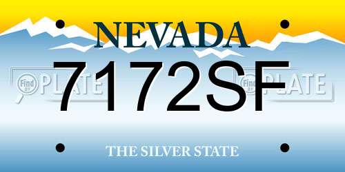 7172SF Nevada License Plate