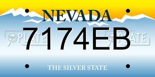 7174EB Nevada License Plate