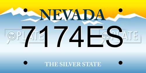 7174ES Nevada License Plate