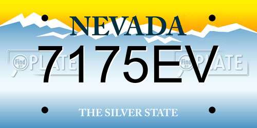 7175EV Nevada License Plate