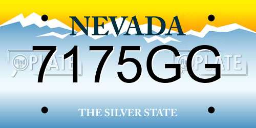 7175GG Nevada License Plate
