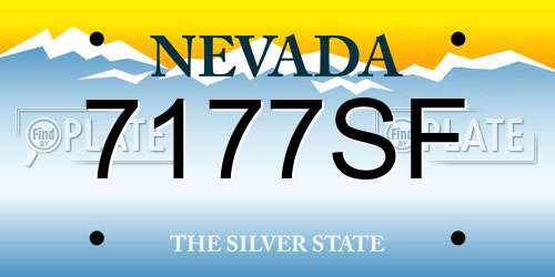 7177SF Nevada License Plate