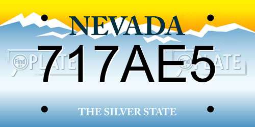 717AE5 Nevada License Plate