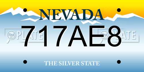 717AE8 Nevada License Plate