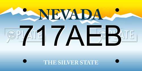 717AEB Nevada License Plate