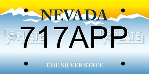 717APP Nevada License Plate