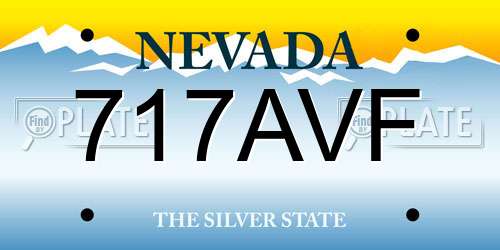 717AVF Nevada License Plate