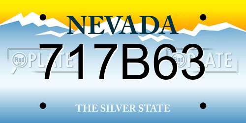 717B63 Nevada License Plate