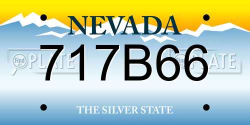 717B66 Nevada License Plate