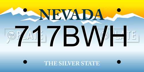 717BWH Nevada License Plate