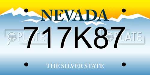 717K87 Nevada License Plate