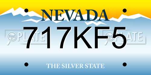 717KF5 Nevada License Plate