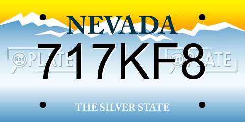 717KF8 Nevada License Plate