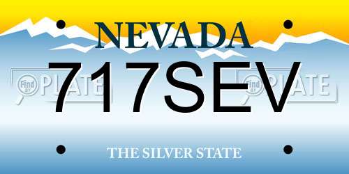 717SEV Nevada License Plate