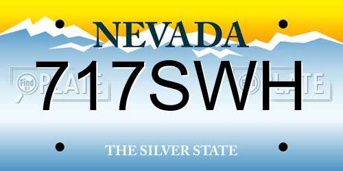 717SWH Nevada License Plate