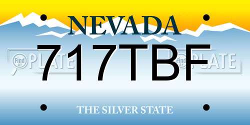 717TBF Nevada License Plate