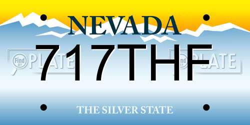 717THF Nevada License Plate