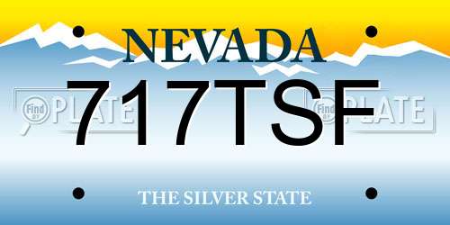 717TSF Nevada License Plate