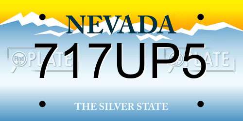 717UP5 Nevada License Plate