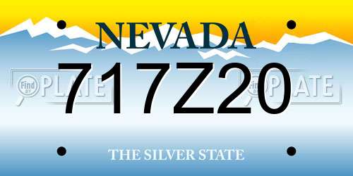 717Z20 Nevada License Plate
